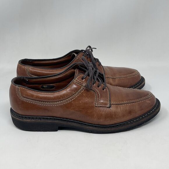 Allen Edmonds Wilbert Derby Shoes Mens 8 D Brown Leather Split Toe Casual Dress - Picture 1 of 16